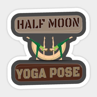 Half moon yoga pose Sticker